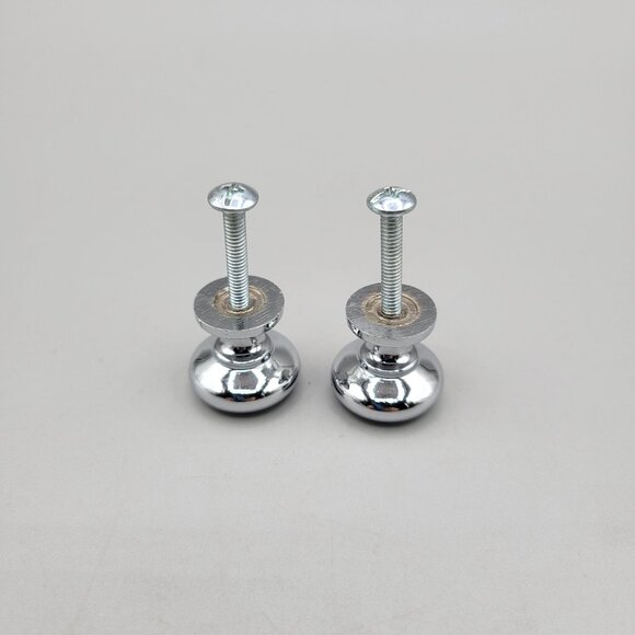 Chrome Drawer Knobs Pulls Chrome Plated Polished Round Set of 2 - Picture 4 of 4